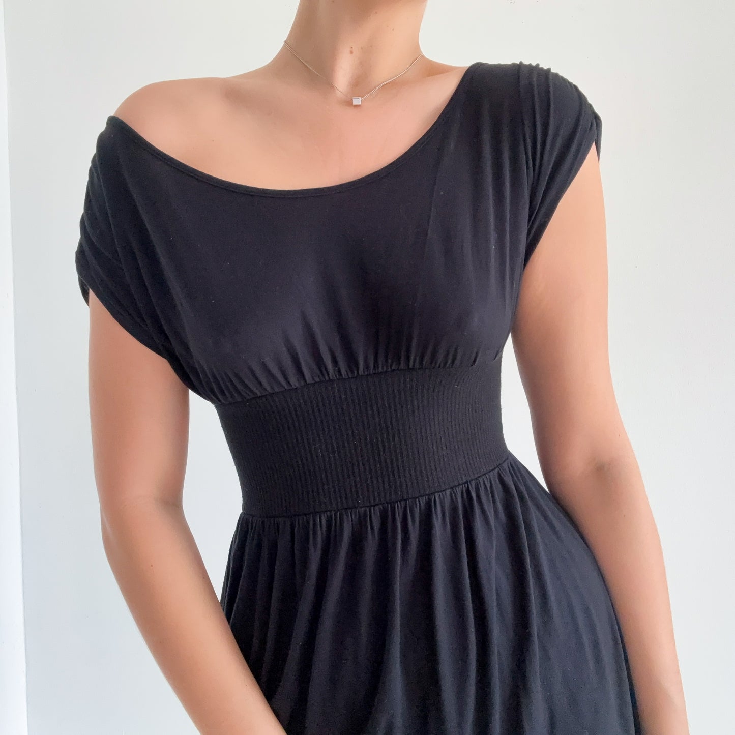 Y2K Black Viscose Mini Dress / SZ S