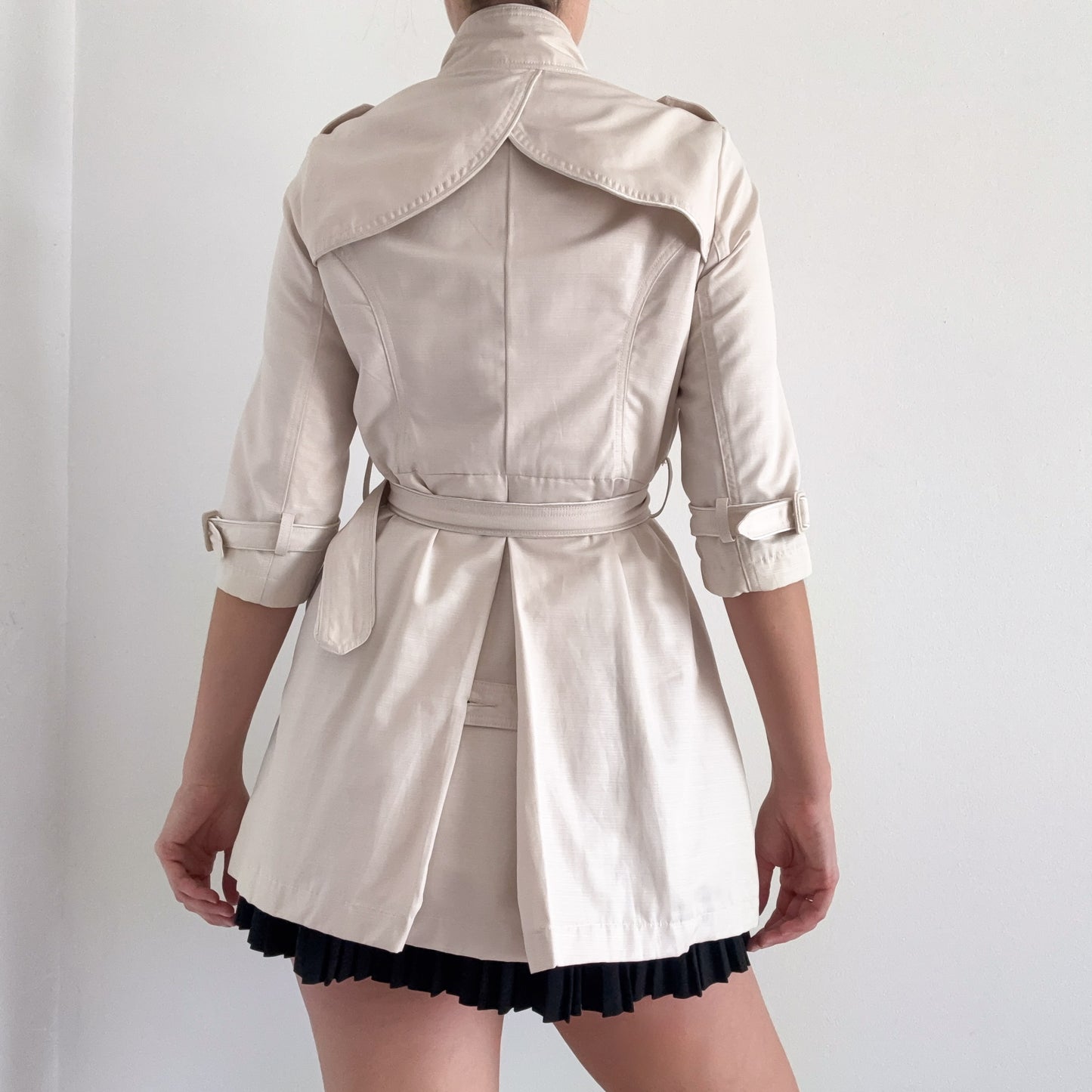 Y2K Beige Babydoll Peacoat / SZ XS/S