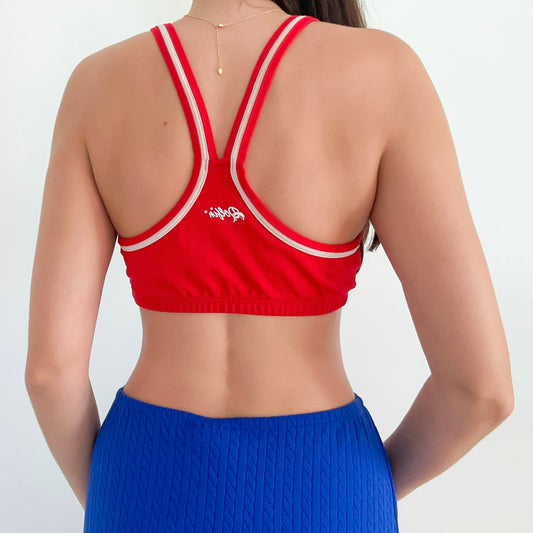 Y2K Red Contrast Sports Bra / SZ M-L