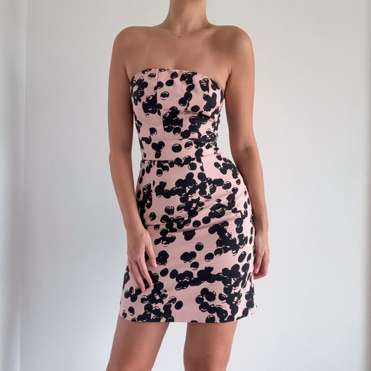 Y2K Pink & Black Bubble Cocktail Dress / SZ 2/4