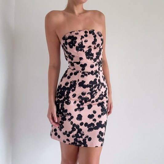 Y2K Pink & Black Bubble Cocktail Dress / SZ 2/4
