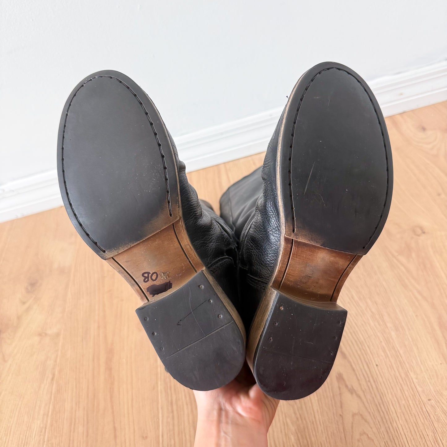 Y2K Steve Madden Black Leather Buckle Boots / SZ 9.5