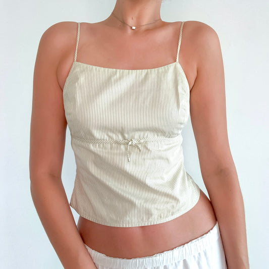 Y2K Ann Taylor Green Striped Crop Tank / SZ S