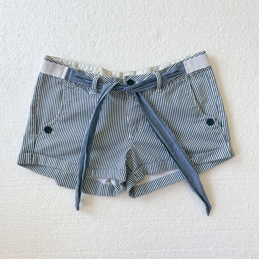 Y2K Blue & White Striped Mini Shorts / SZ 2-4