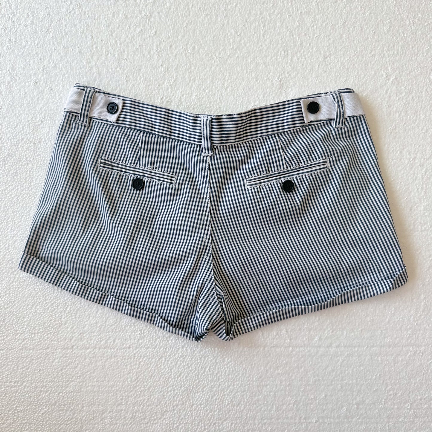 Y2K Blue & White Striped Mini Shorts / SZ 2-4