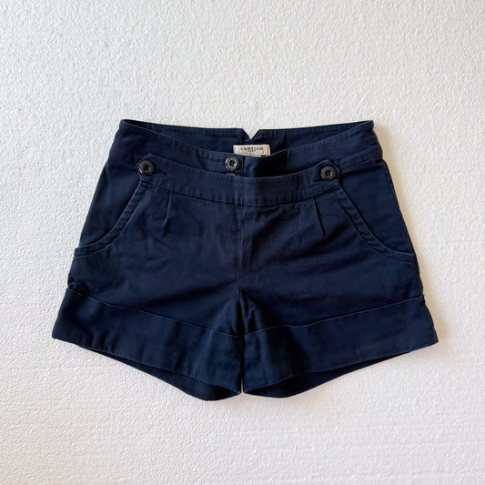 Y2K Vertigo Navy Cotton Shorts / SZ 2/4
