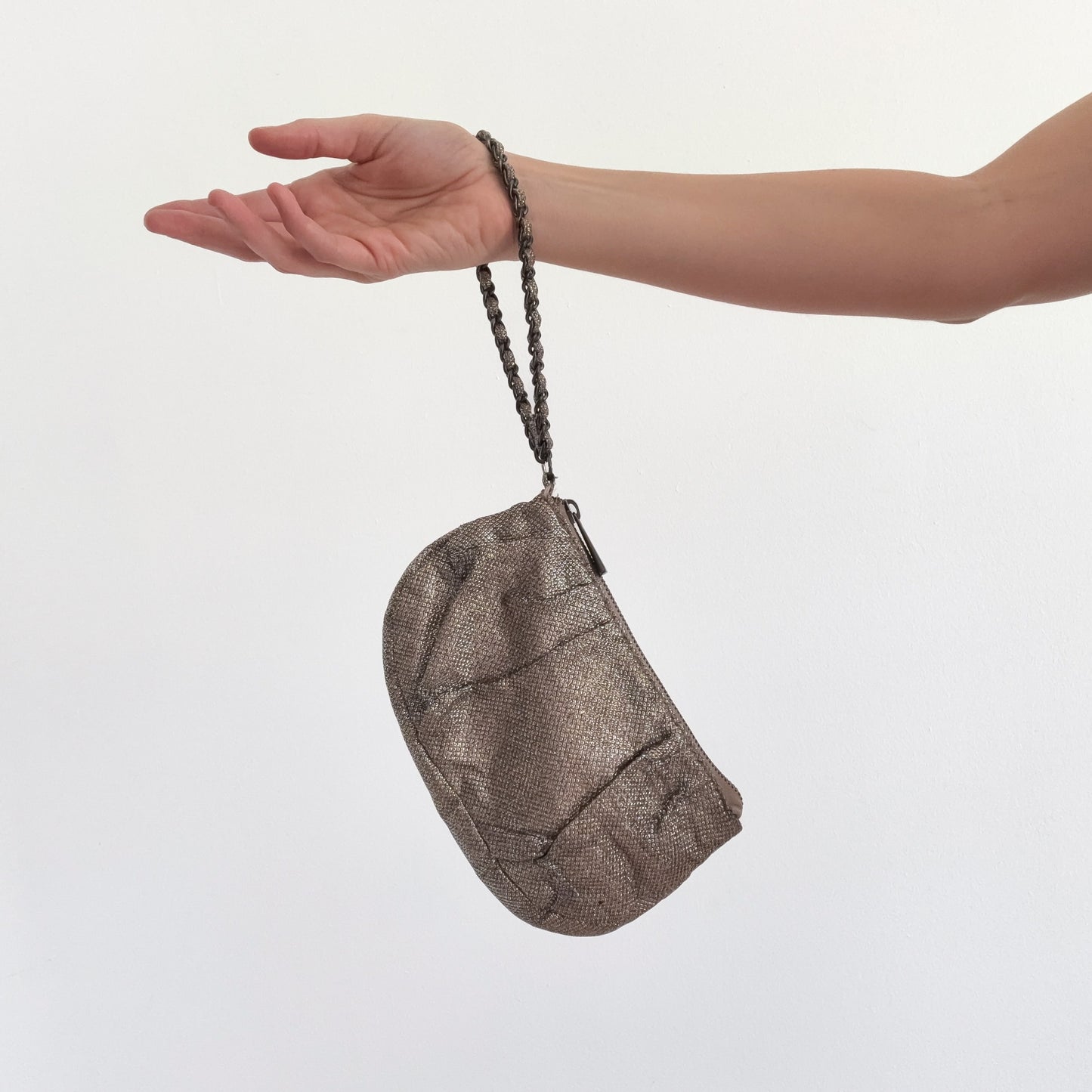 Y2K Gold Metallic Wristlet Clutch