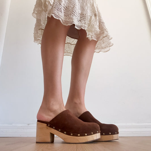 Y2K Steve Madden Suede Clogs / SZ 8