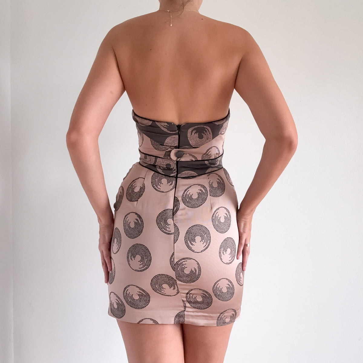 Y2K BCBGMaxAzria Blush & Black Cocktail Dress / SZ 0/2