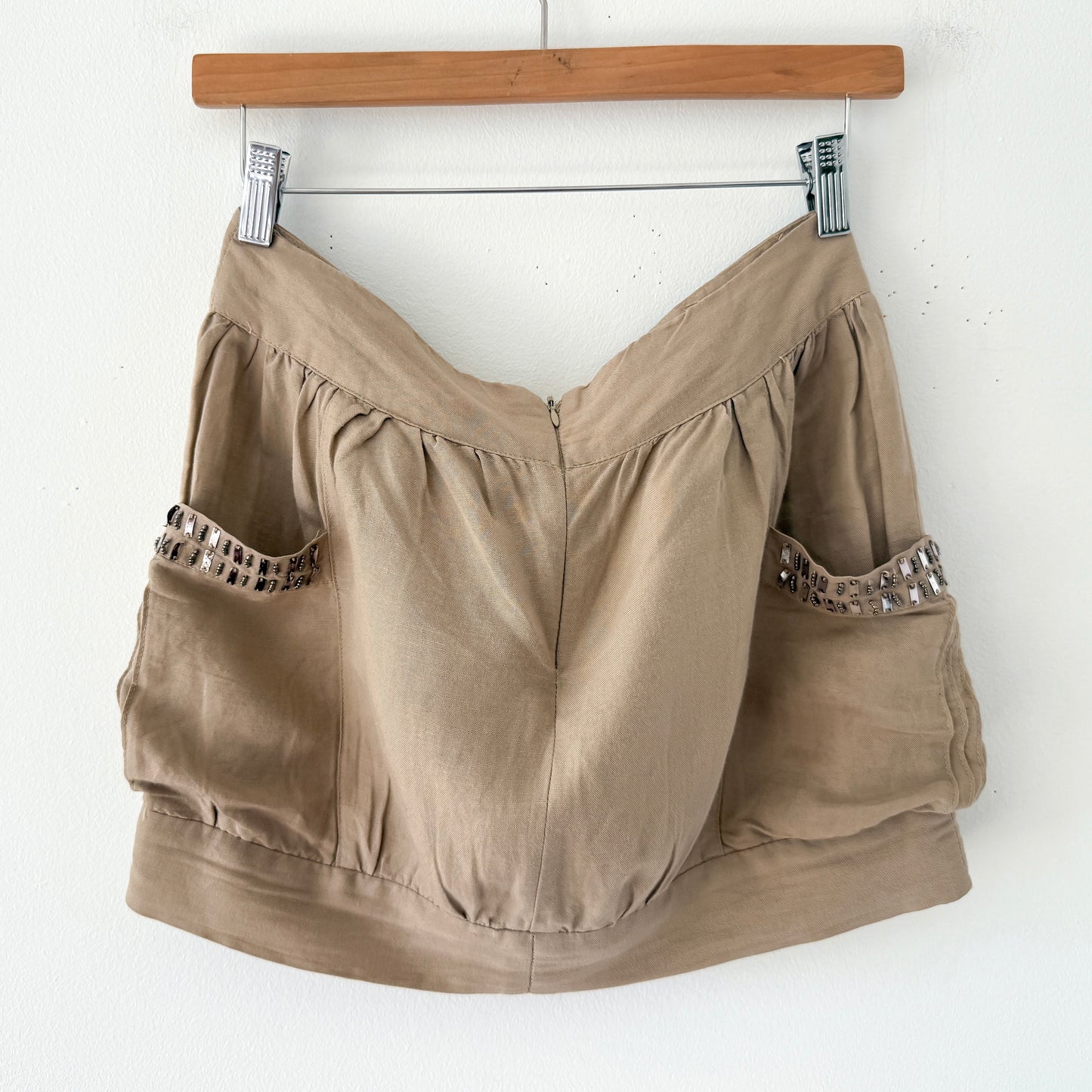 2010's Olive Embellished Mini Skirt / SZ XS