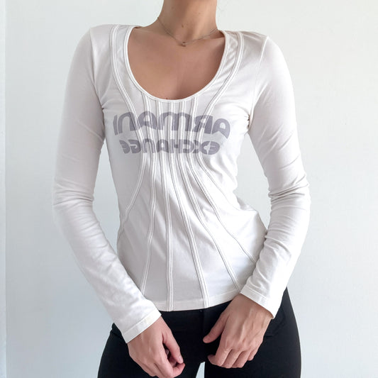 Y2K Armani Exchange White Long Sleeve / SZ M