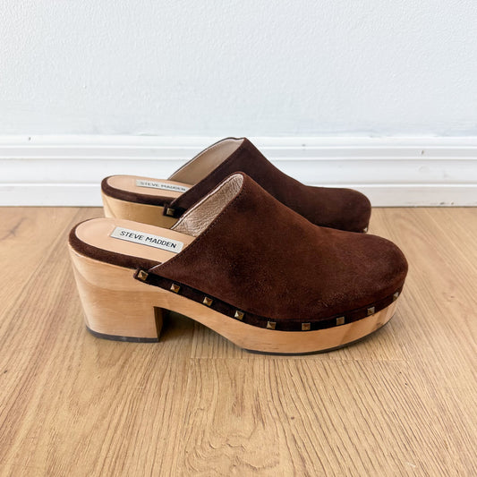 Y2K Steve Madden Suede Clogs / SZ 8
