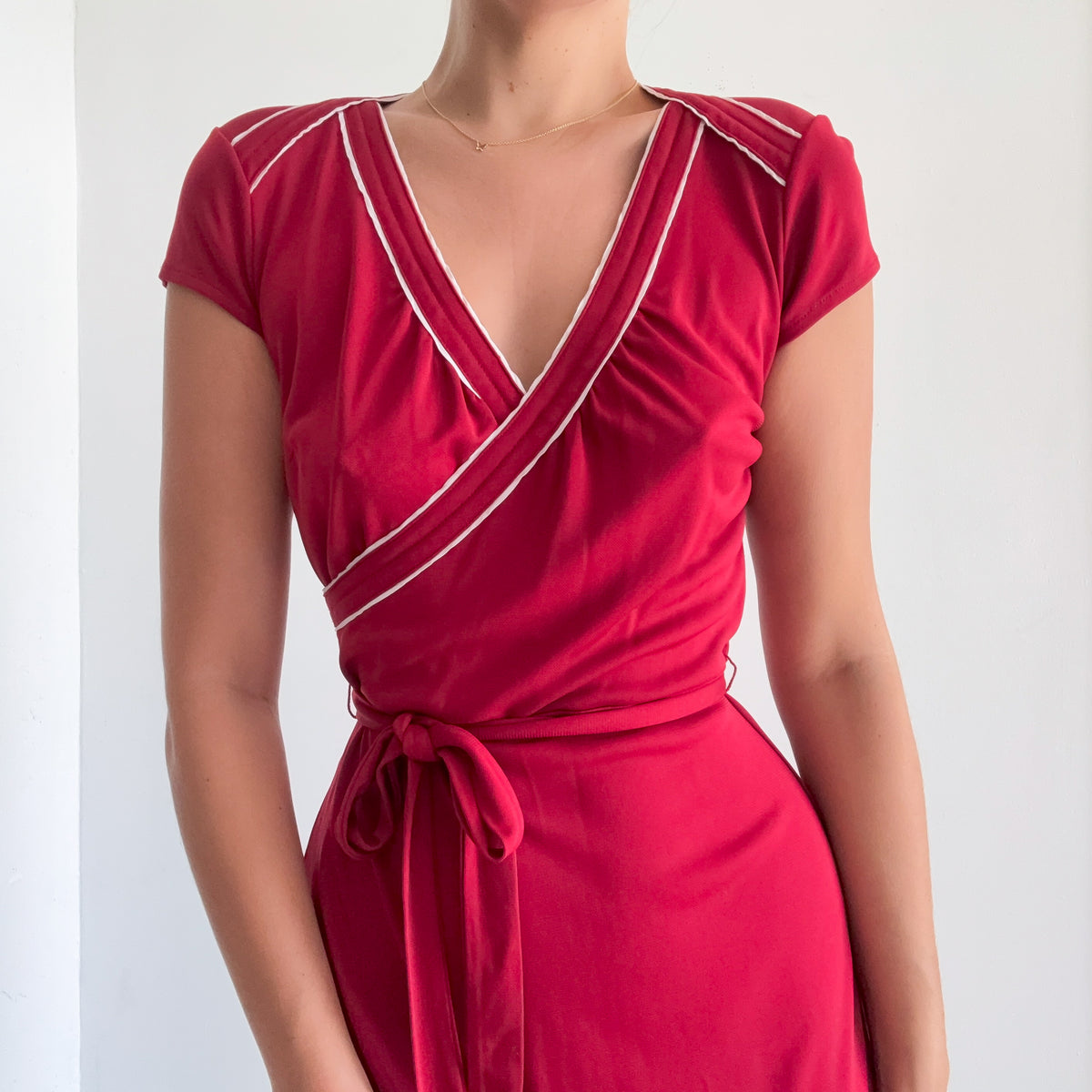 Y2K Maroon & White Wrap Style Dress / SZ 4/6