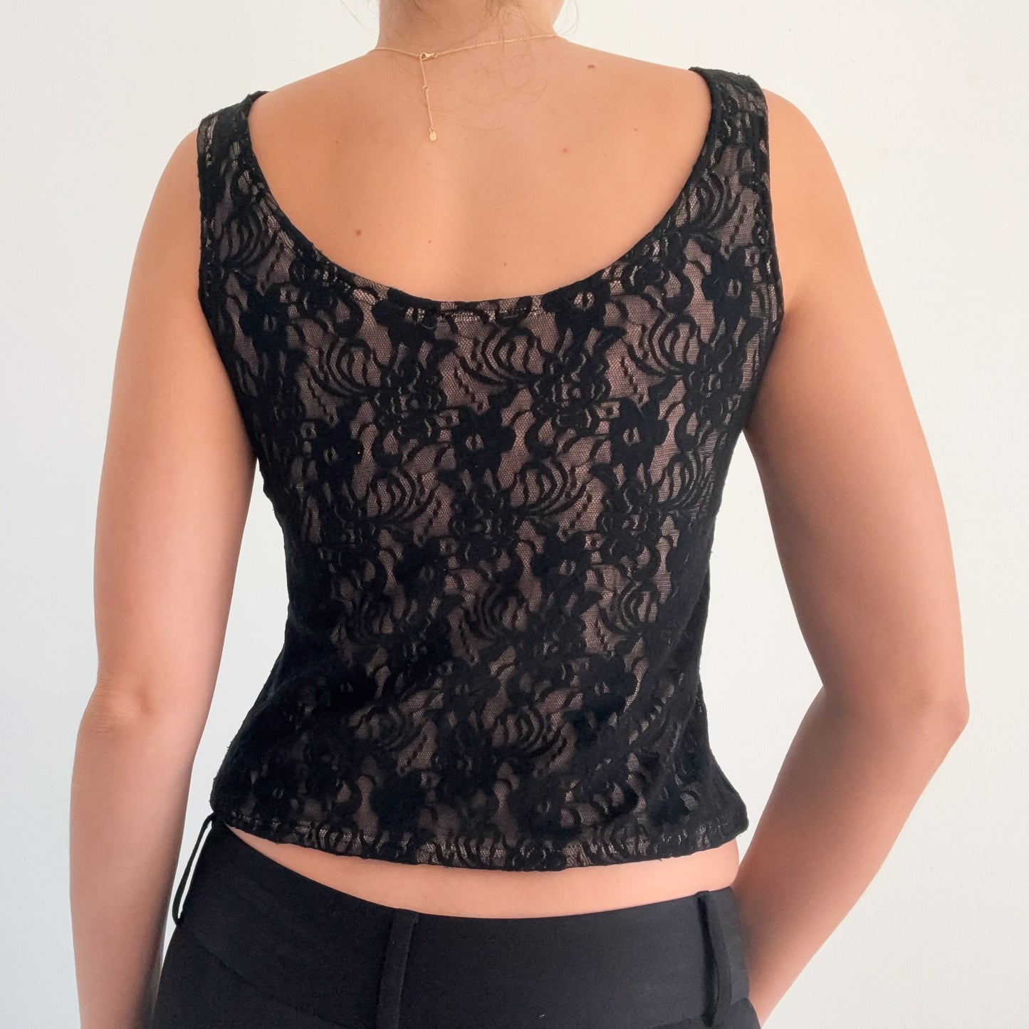 Y2K Black Lace Tank / SZ M