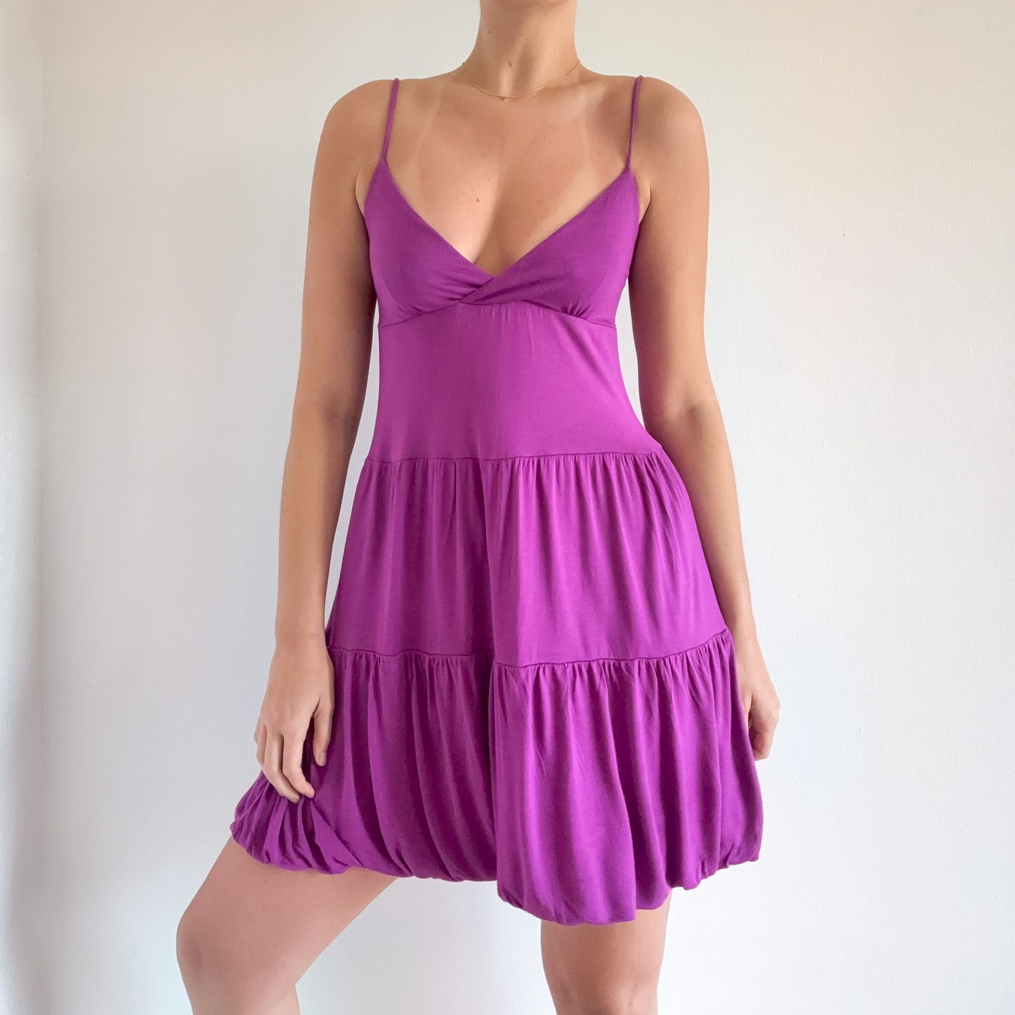 Y2K Fuchsia Modal Bubble Mini Dress / SZ XS-S