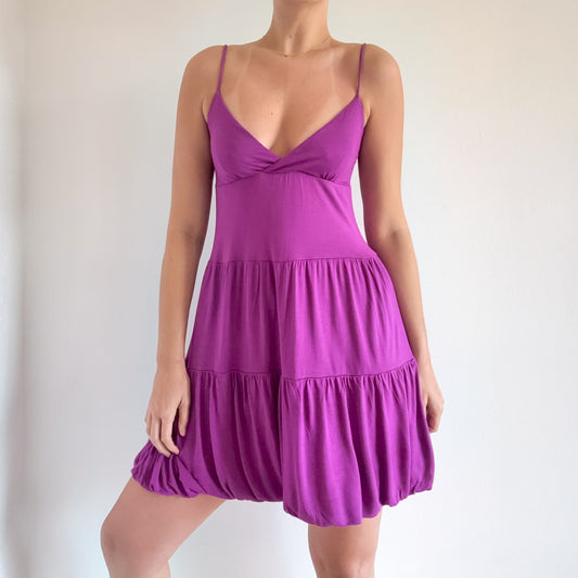Y2K Fuchsia Modal Bubble Mini Dress / SZ XS-S