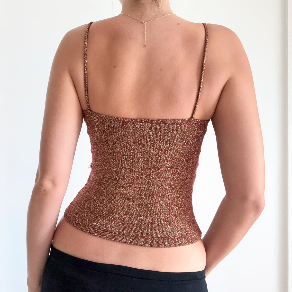 90's Maroon & Gold Sparkle Tank / SZ XS-S