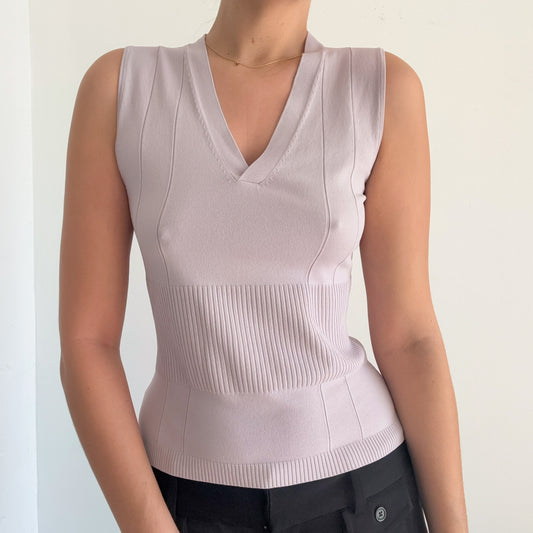 Y2K BCBGMaxAzria Muted Lilac Knit Top / SZ S