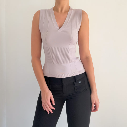 Y2K BCBGMaxAzria Muted Lilac Knit Top / SZ S