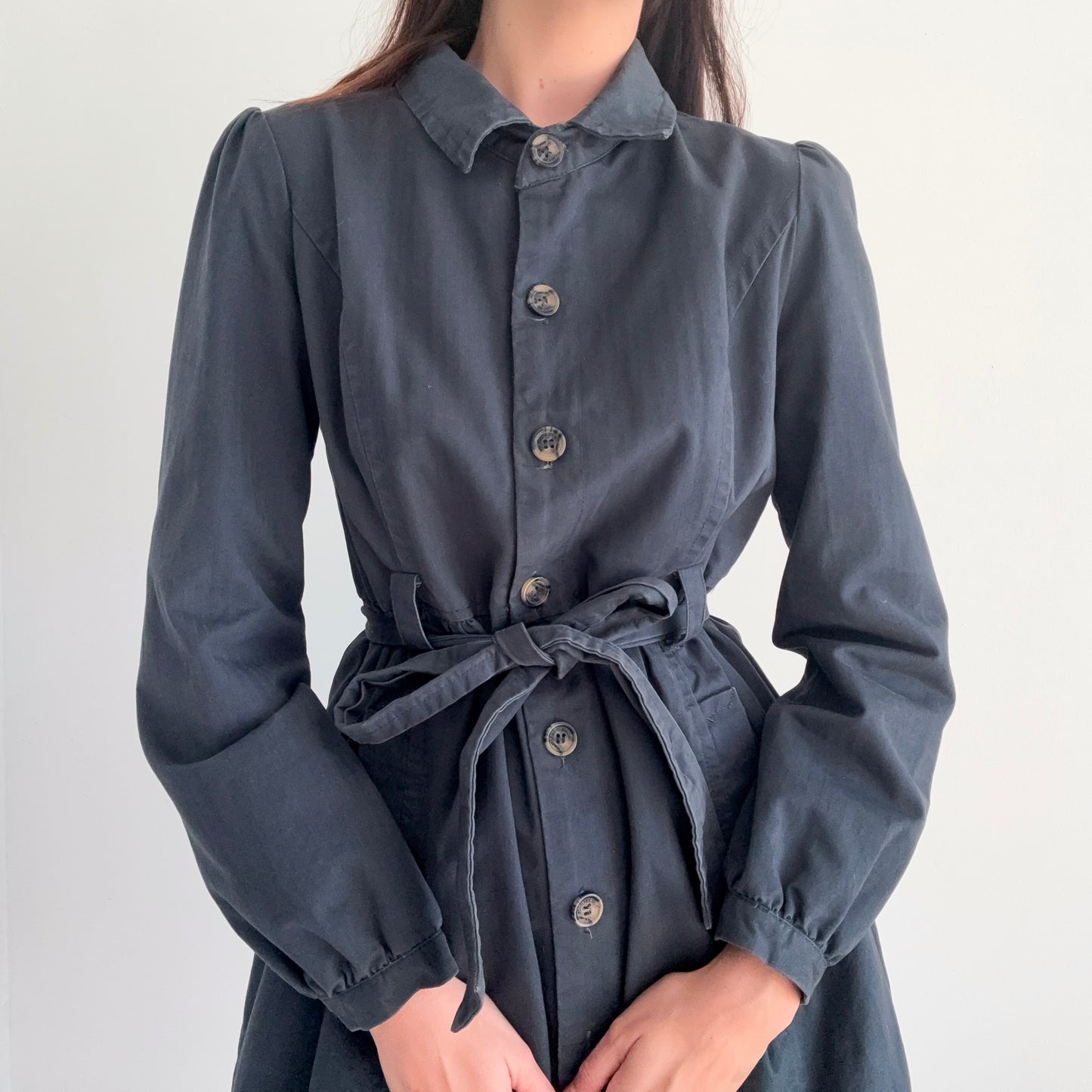 2010's Dark Blue Cotton Trench Coat / SZ M