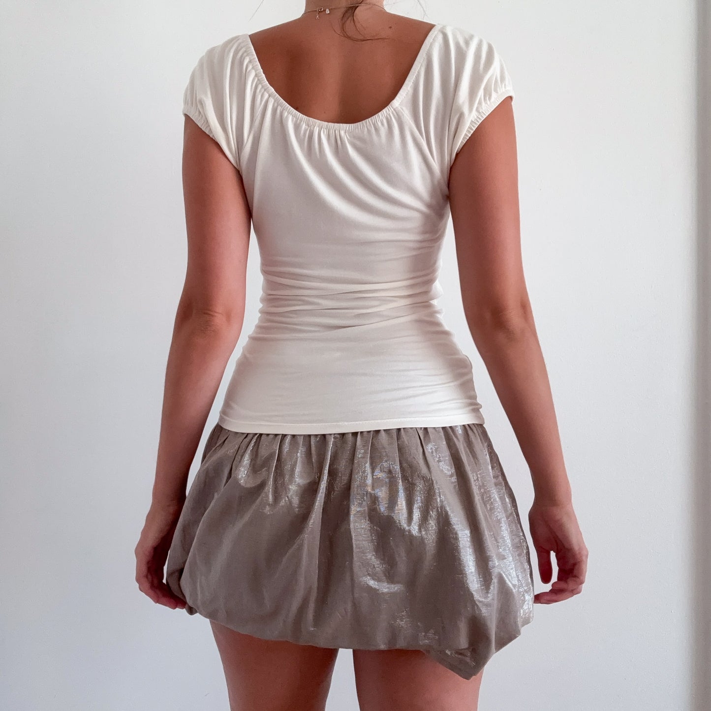 Y2K Cream Beaded Pearl Top / SZ M