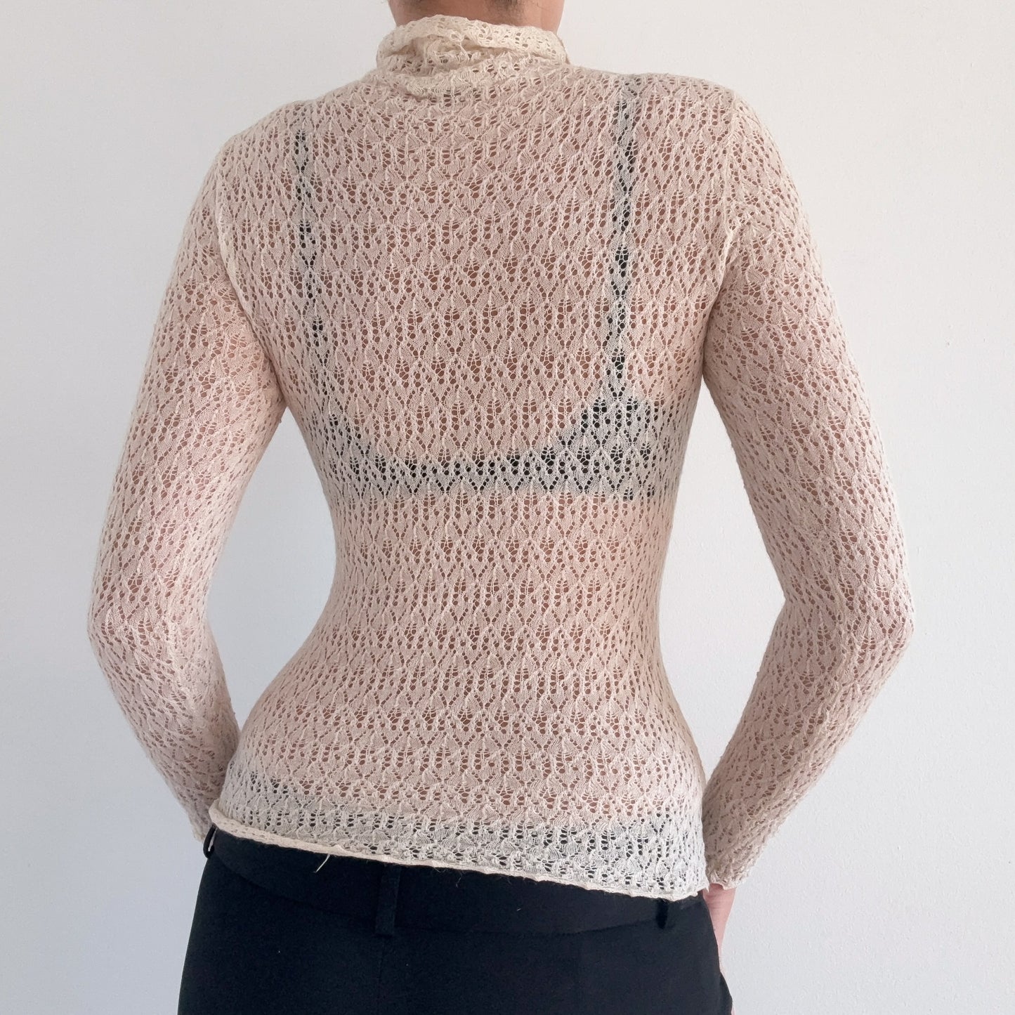 90's Harold's Silk Knit Mock Neck / SZ XS/S