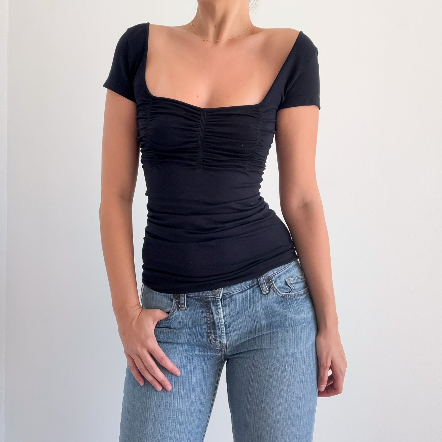 Y2K Guess Dark Blue Stretch Top / SZ XS-M