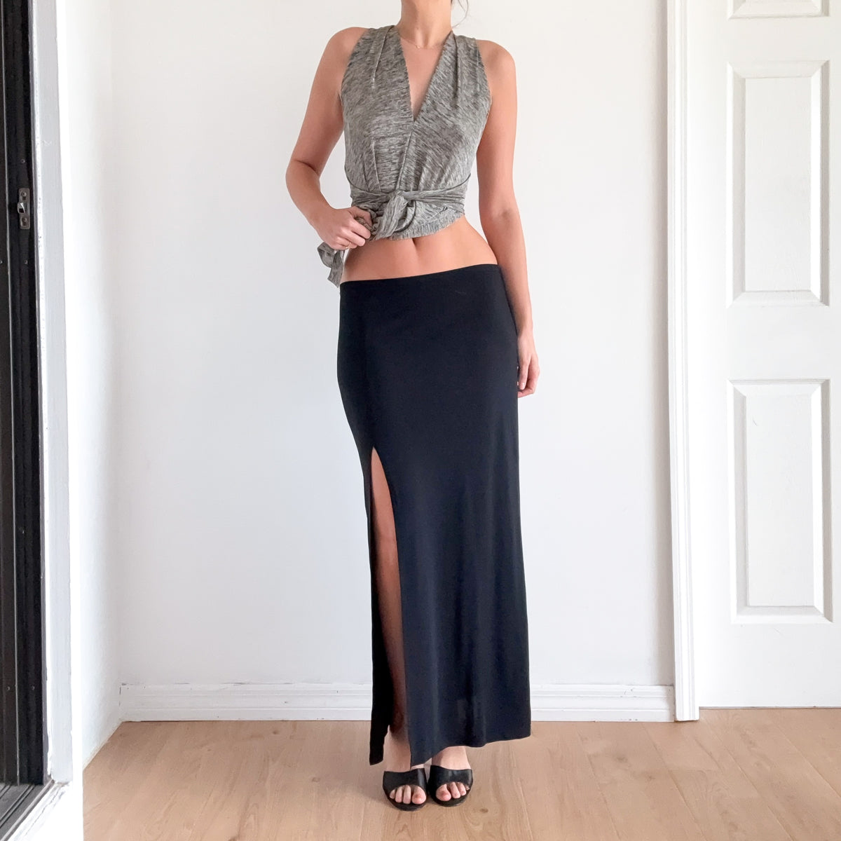 Y2K Express Black Slit Maxi Skirt / SZ M