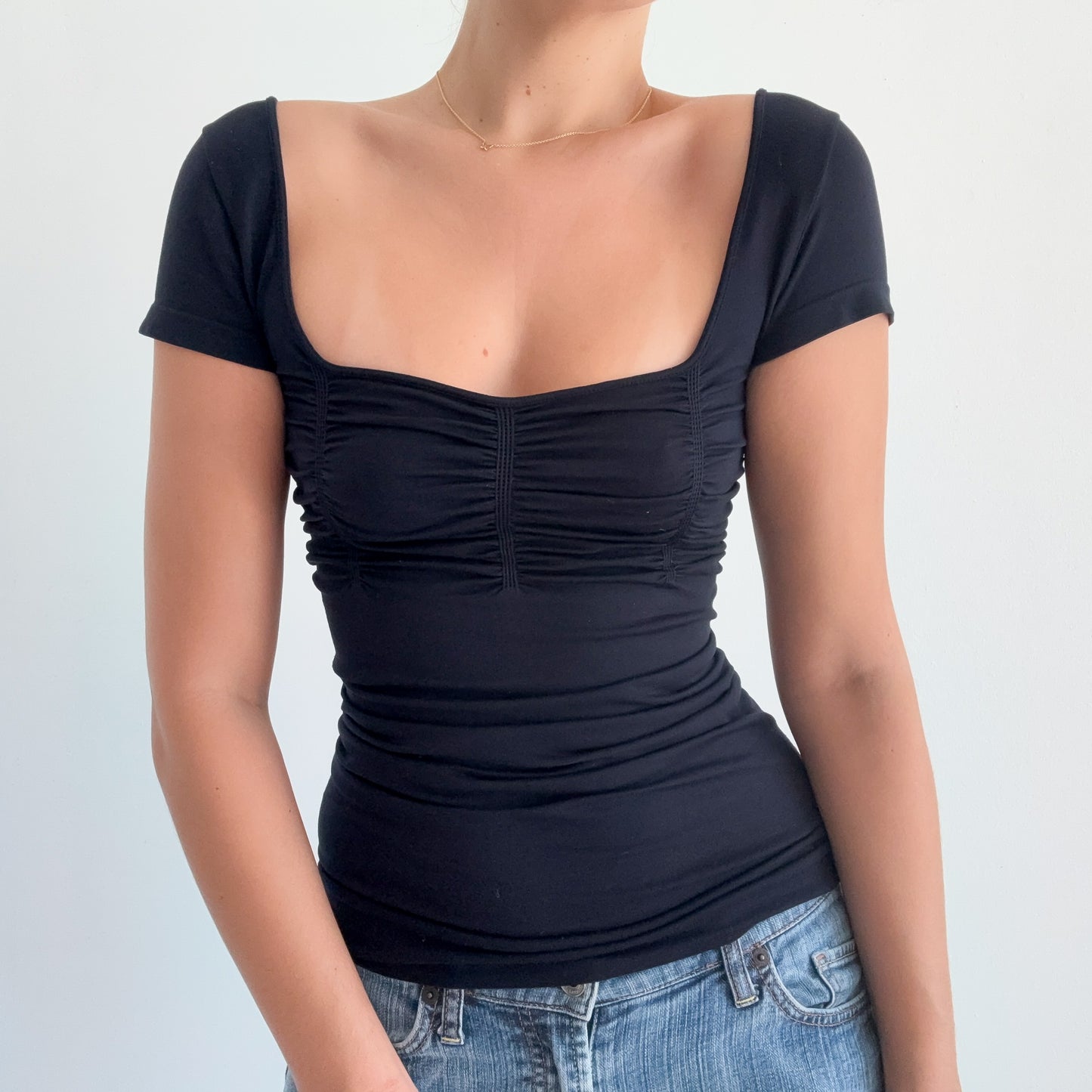 Y2K Guess Dark Blue Stretch Top / SZ XS-M