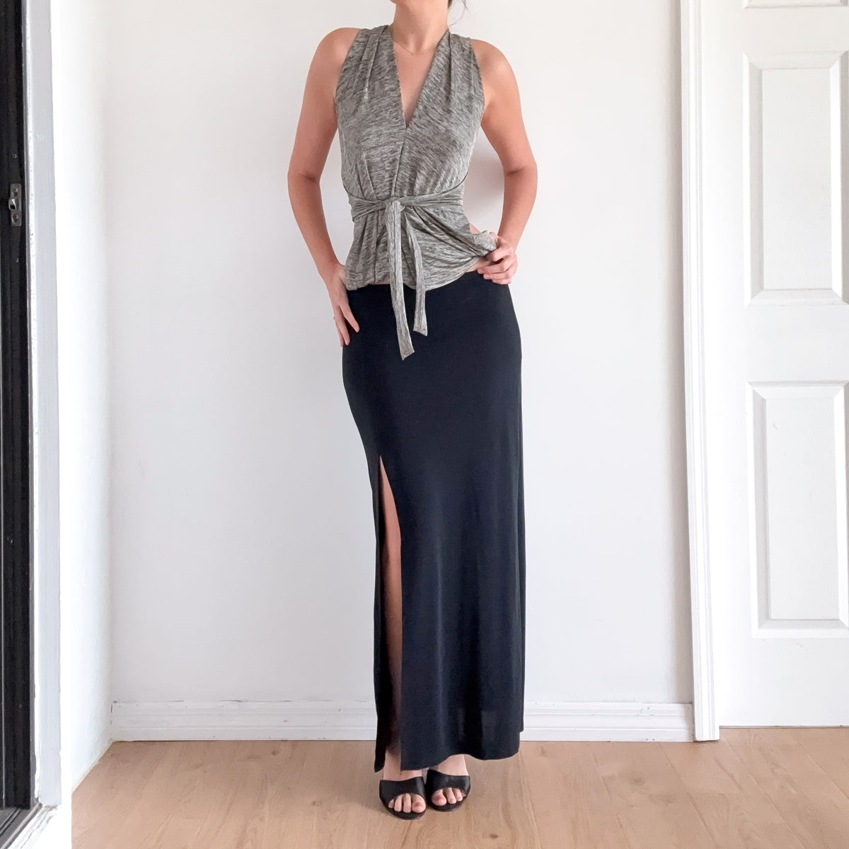 Y2K Express Black Slit Maxi Skirt / SZ M
