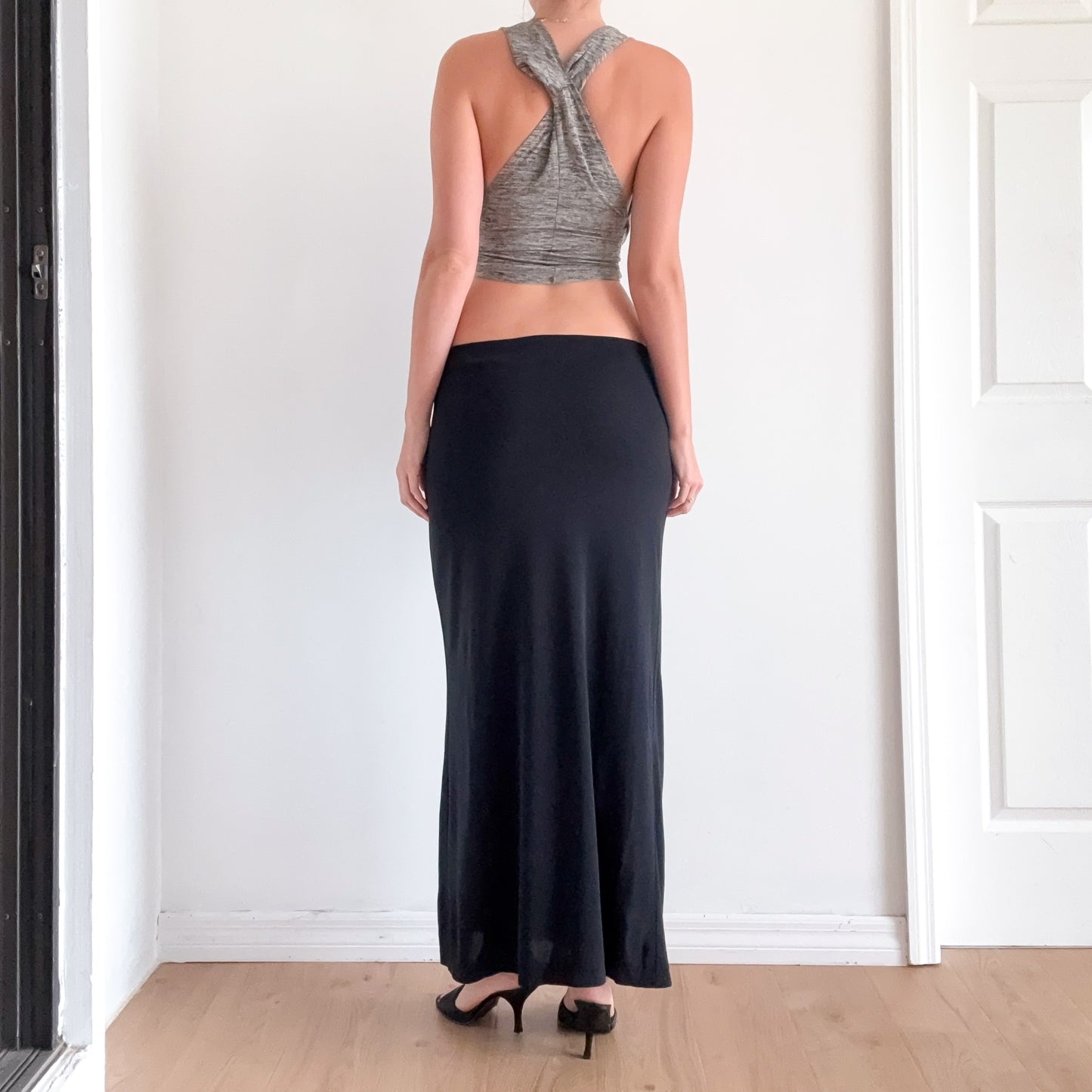 Y2K Express Black Slit Maxi Skirt / SZ M