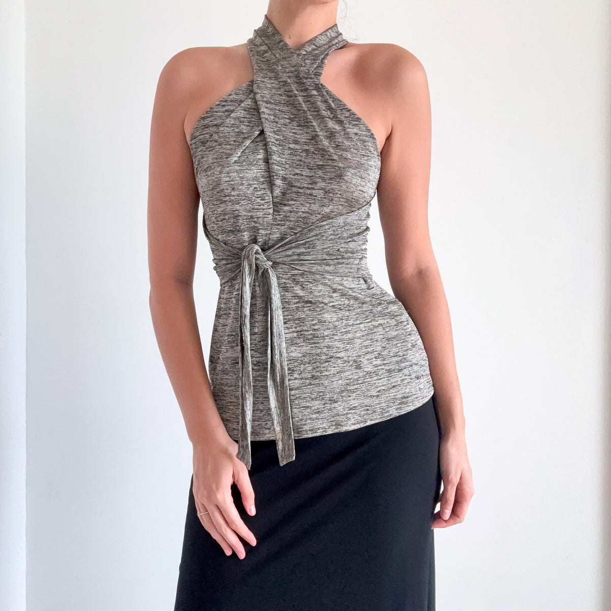 Y2K BCBGMaxAzria Grey Speckled Top / SZ XS-S