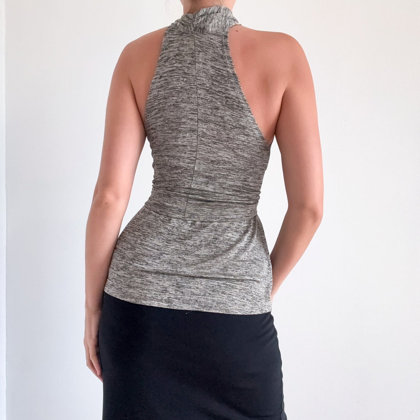 Y2K BCBGMaxAzria Grey Speckled Top / SZ XS-S
