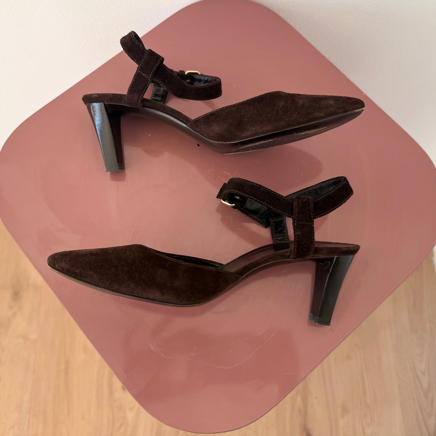 Vintage Balenciaga Brown Suede Heels / SZ 6