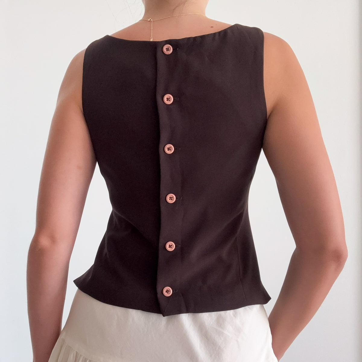 Y2K Esprit Brown Back Button Top / SZ S