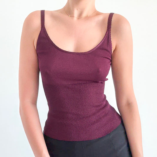 Y2K The Limited Plum Knit Tank / SZ S-M