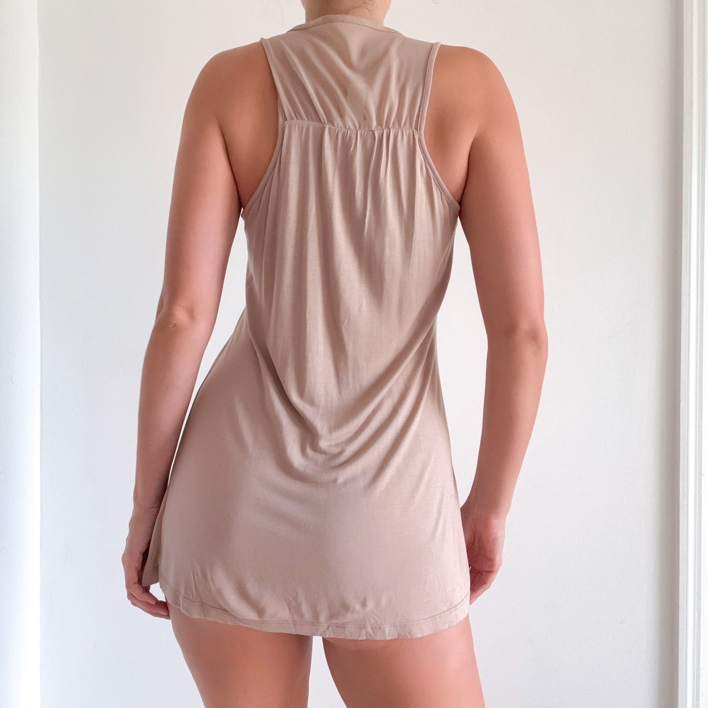 Y2K Kenar Tan Modal Mini Dress / Tunic / SZ M