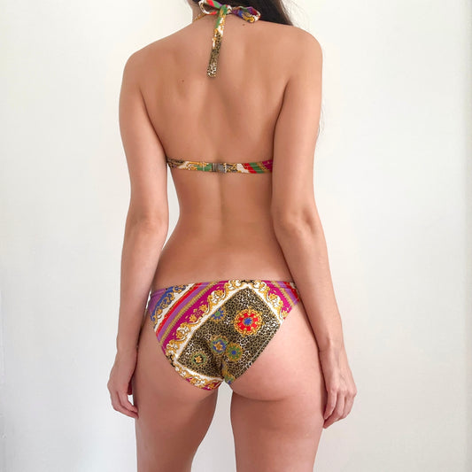 Y2K Multicolor Leopard Baroque Bikini / SZ M