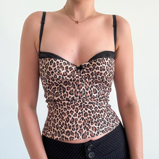 Y2K Leopard Layered Bra Tank / SZ M/L