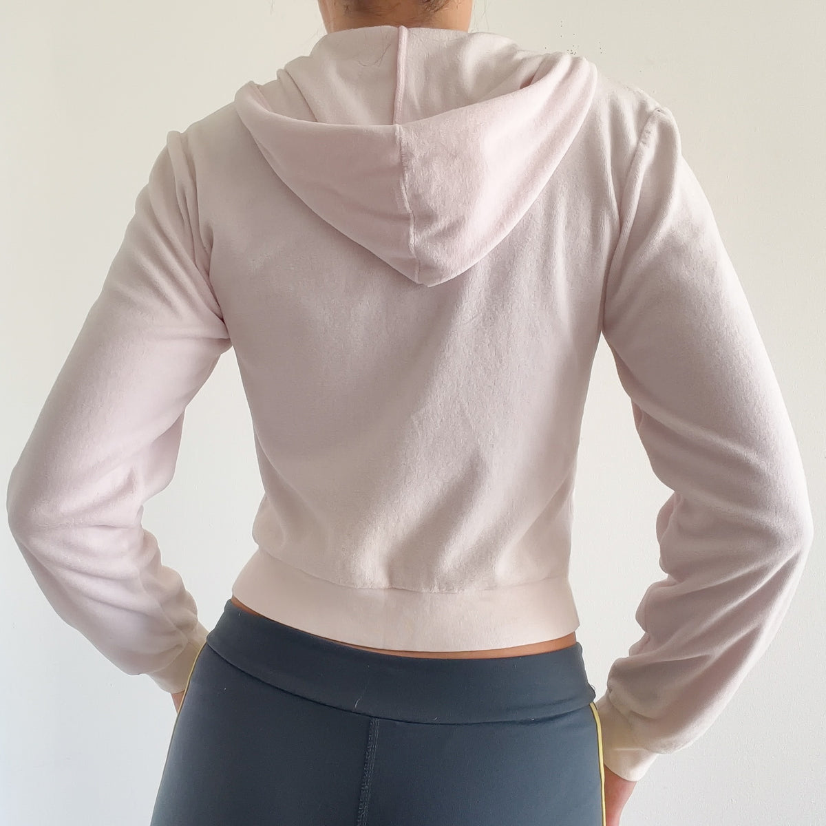 Y2K Pale Pink Velour Track Jacket / SZ S