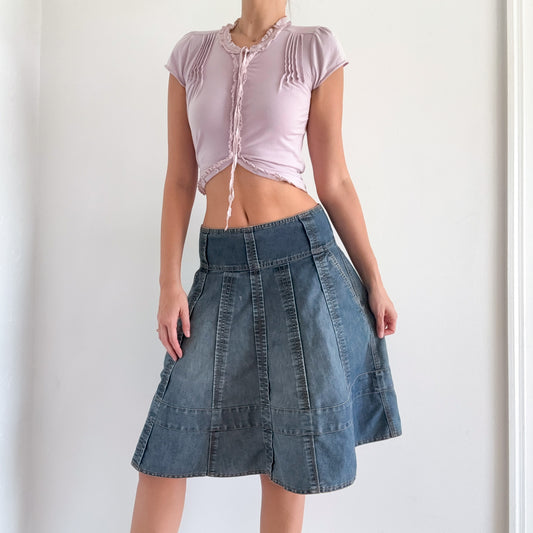 Y2K DKNY Denim Midi Skirt / SZ 4-6