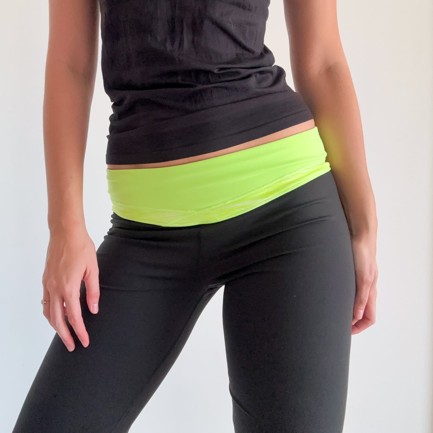 Y2K Neon Green & Black Yoga Pants / SZ L