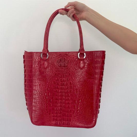 Y2K Red Crocodile Totebag