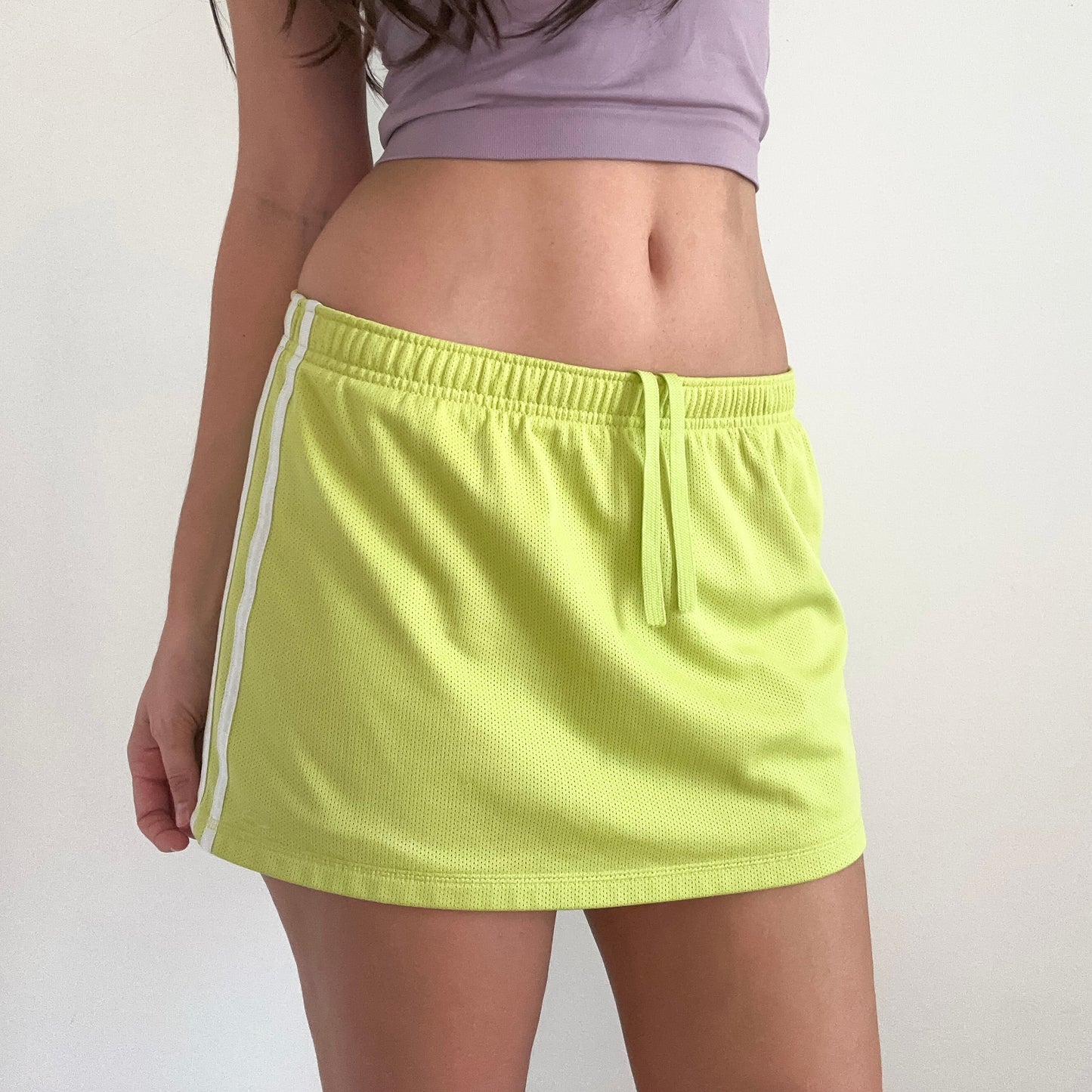 Y2K Lime Green Sporty Mini Skirt / SZ S-M