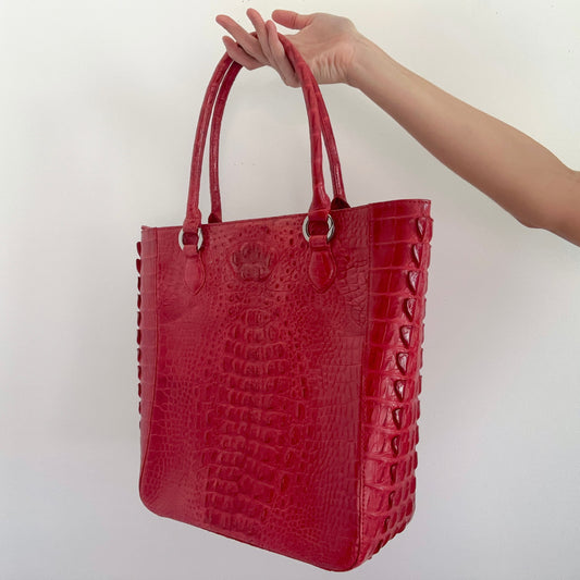 Y2K Red Crocodile Totebag