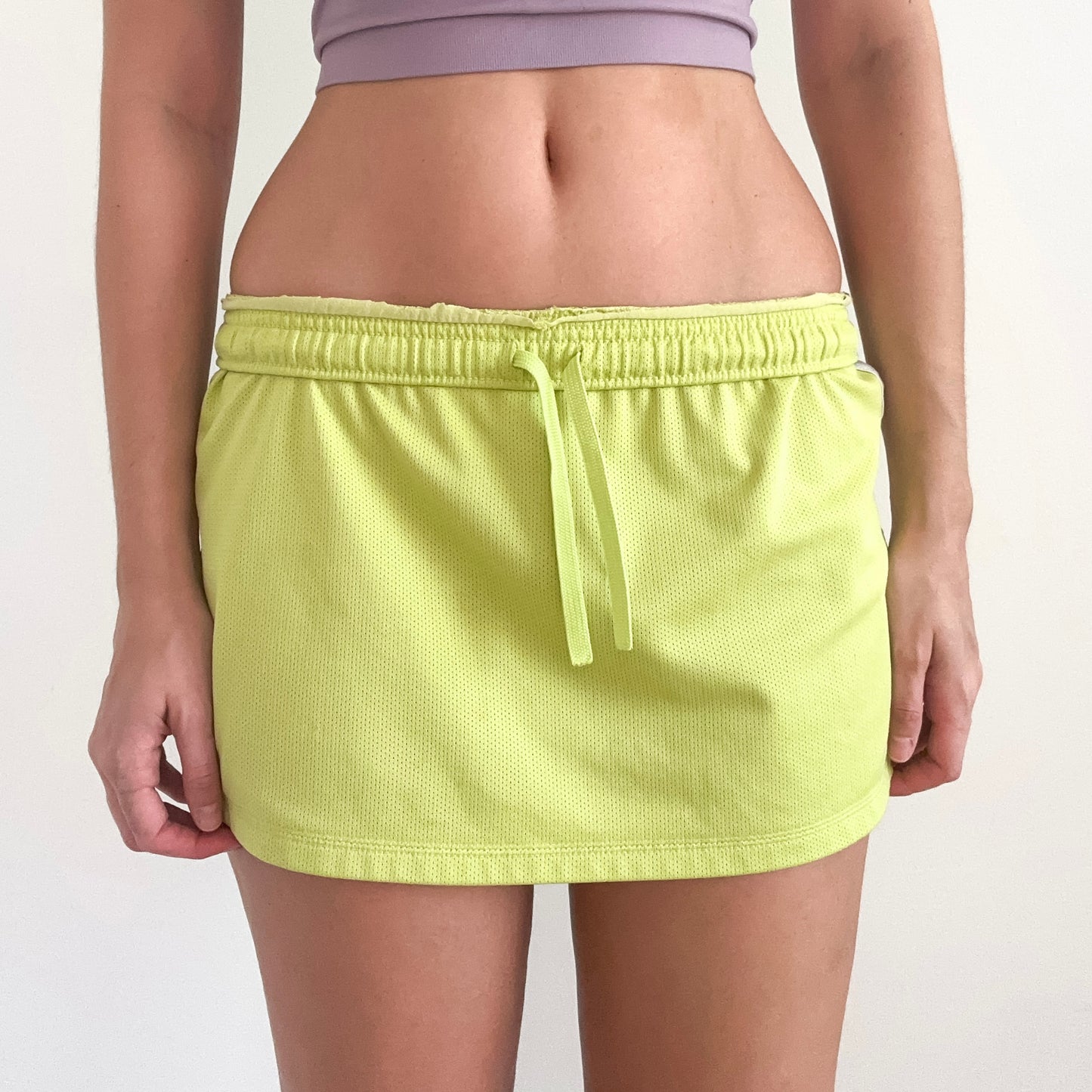 Y2K Lime Green Sporty Mini Skirt / SZ S-M