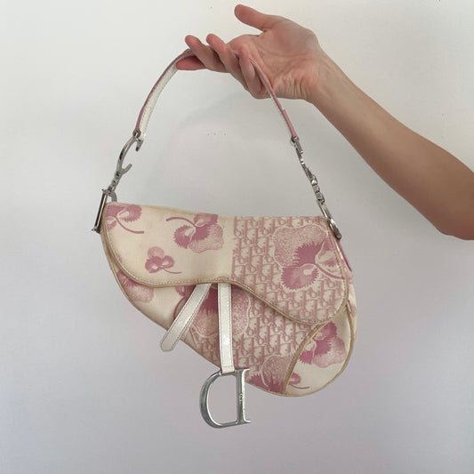 2000's Dior Cherry Blossom Saddle Bag