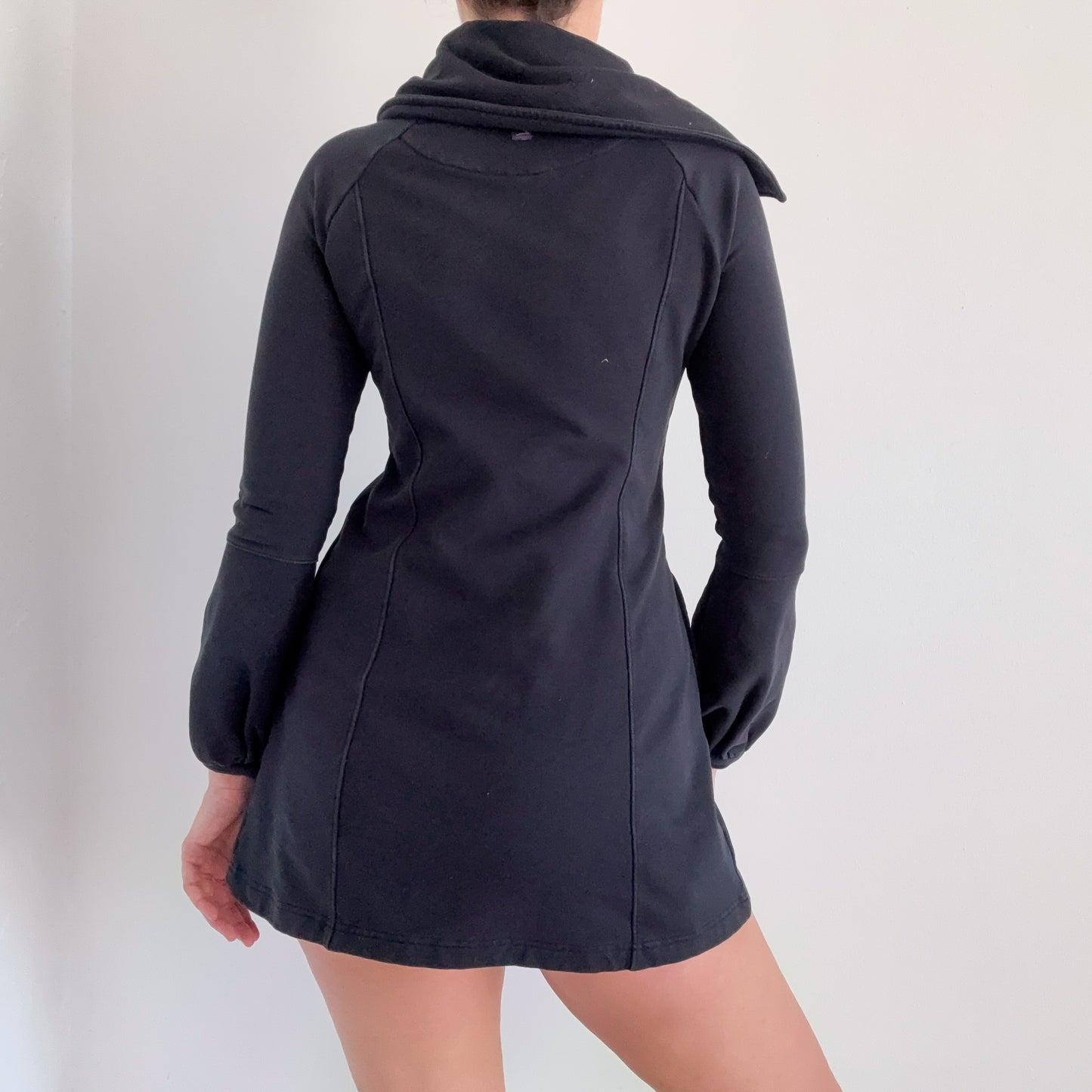 Y2K Faded Black Cotton Peacoat / SZ XS/S