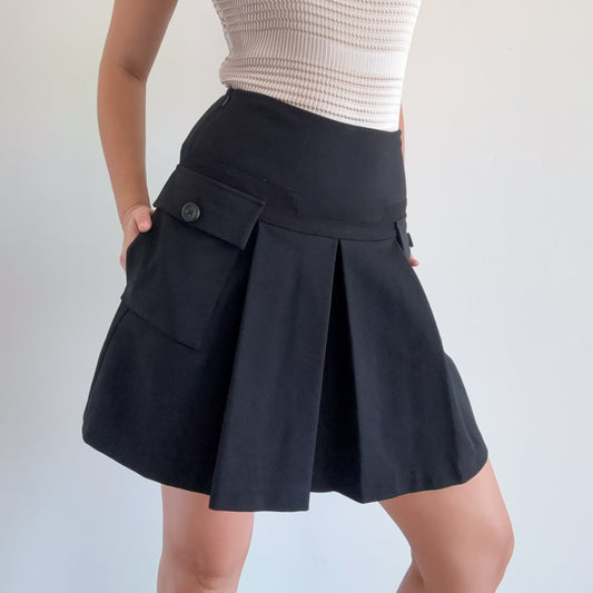 Y2K Diane vonFurstenberg Black Pleated Skirt / SZ 2-4