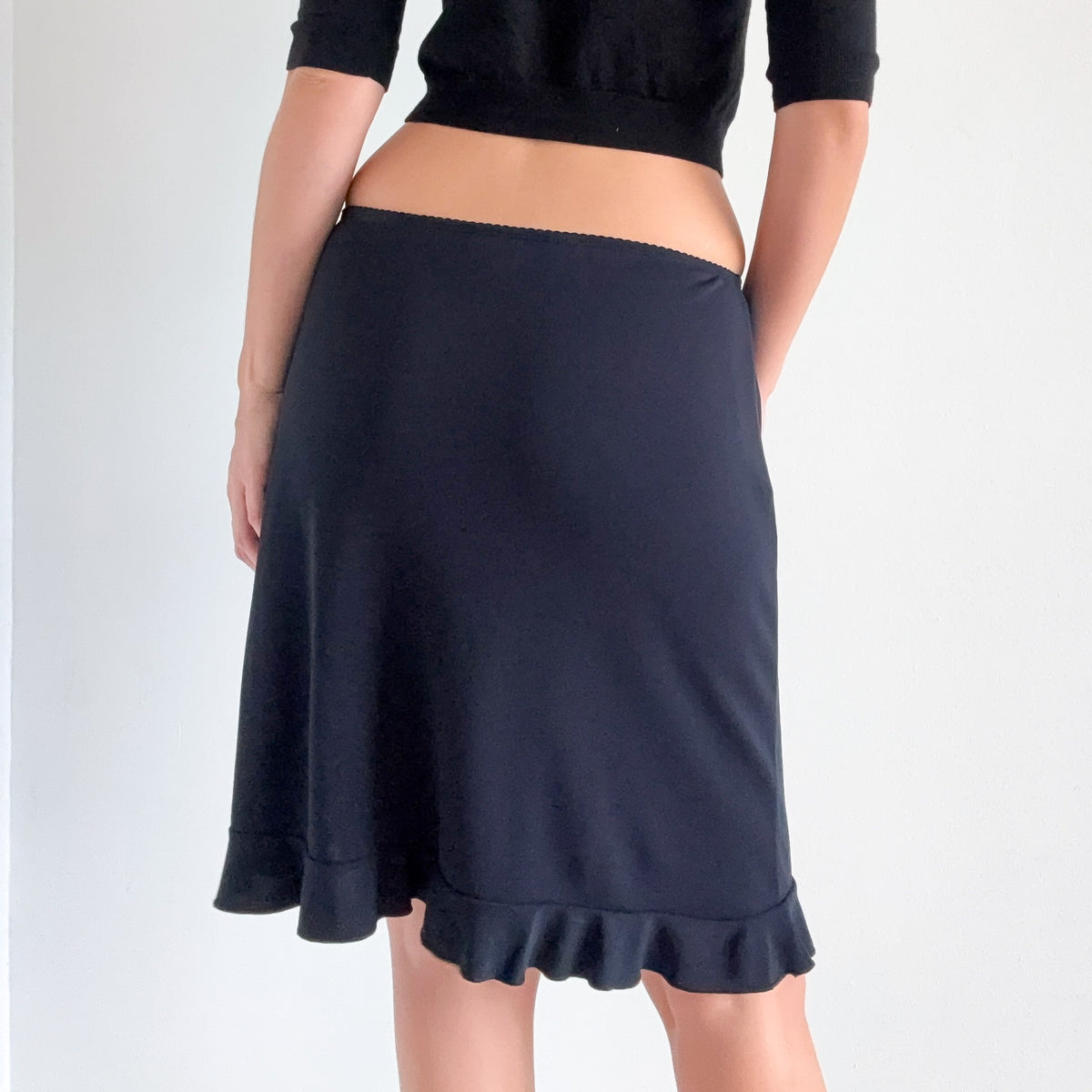 Y2K Dark Navy Slinky Midi Skirt / SZ S-M